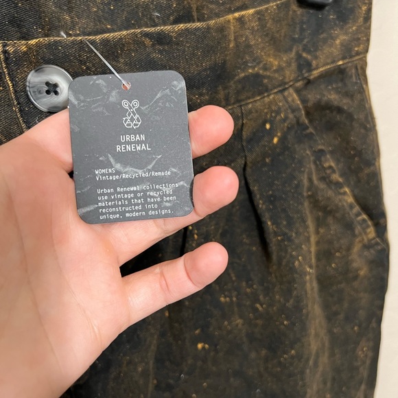 Urban Renewal Remnants Acid Wash Twill Pant S brown pleated pockets NWT - Picture 8 of 15